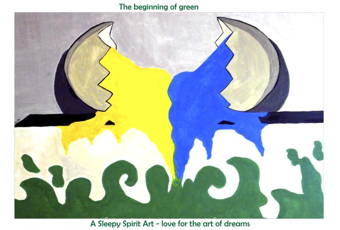 Green | Plakat i A3 Format Inspireret af Maleri - Køb Uden Ramme