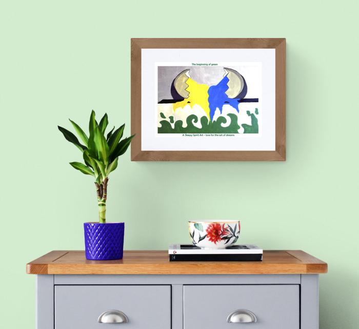 Green | Plakat i A3 Format Inspireret af Maleri - Køb Uden Ramme; Mockup