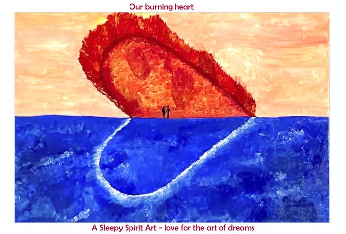 Burning Heart - Inspireret Plakat i A3 Format