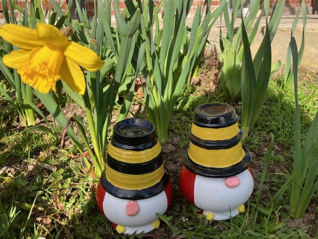 Havedværg - Bier Brugskunst, 14cm Højde, 7cm Diameter Bund