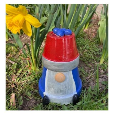 Havedværg Bedstefar Blå – 18 cm Høj med 13 cm Diameter