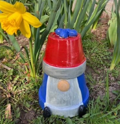 Havedværg Bedstefar Blå – 18 cm Høj med 13 cm Diameter