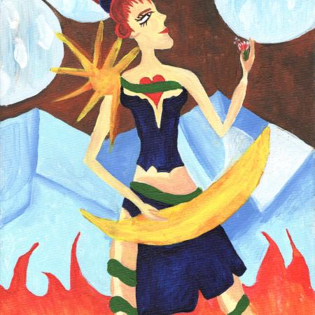 Elements - Originalt Akrylmaleri på Lærred med Ramme (40x30 cm)