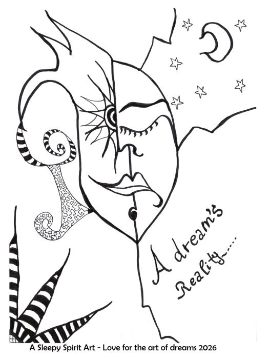 Dreams Reality - A3 Plakat Inspireret af Tegning (49,00 DKK Fragt)