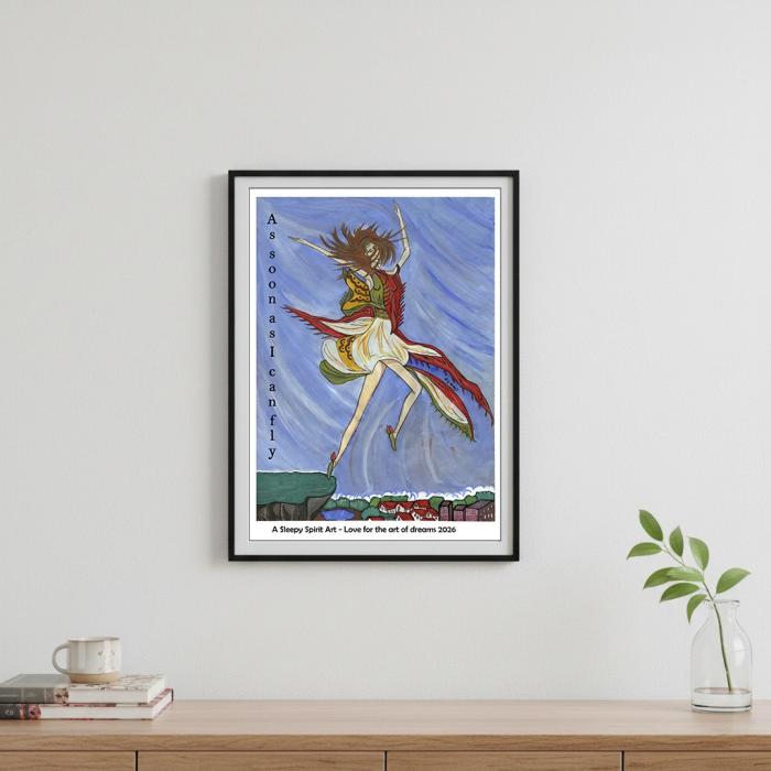 Fly plakat - A3 størrelse, inspireret tegning, levering uden ramme, fragtpris: 49 DKK