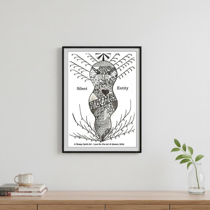 Silent Entity Plakat - Nyd Stilheden | A3 Format | Frihed Uden Ramme