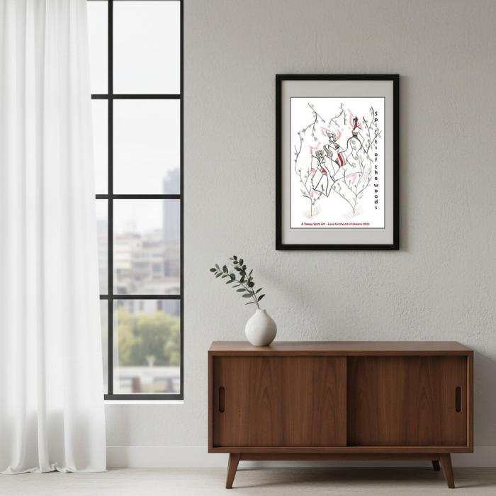 Spirits of the Woods: Mystisk Skovplakat i A3 Format - Køb Uden Ramme!