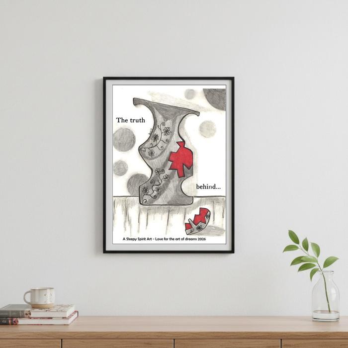 The Truth Behind - Plakat i A3 Format Inspireret af Originaltegning