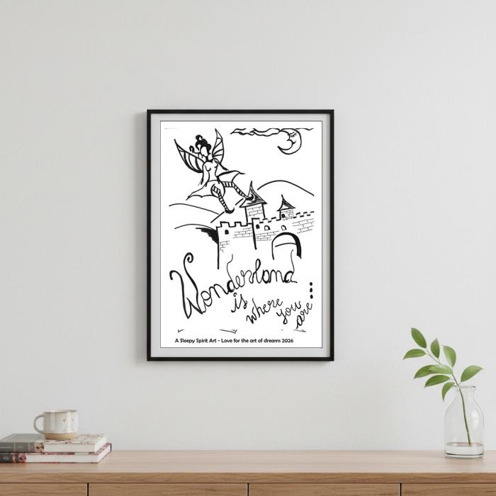 Wonderland Plakat - Inspireret af Tegningen, Leveres Uden Ramme, A3 Format
