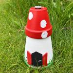 Mushroom House M1 - Dekorativt Svampehus på 22 cm Højde med 14 cm Bunddiameter