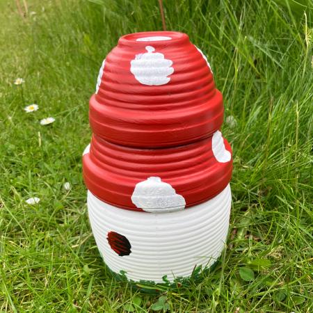 Mushroom House M4 - Dekorativt Svampehus i Keramik, 17 cm Høj, 10,5 cm Diameter