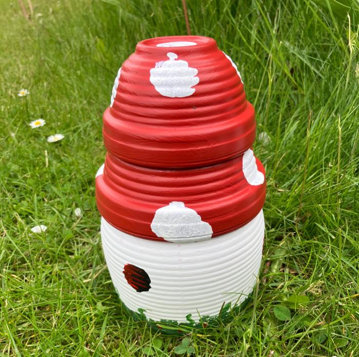 Mushroom House M4 - Dekorativt Svampehus i Keramik, 17 cm Høj, 10,5 cm Diameter